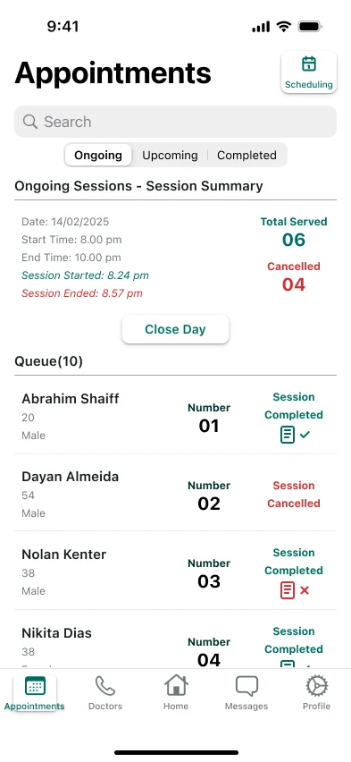 DocxNet: Scheduled 14 · doctors