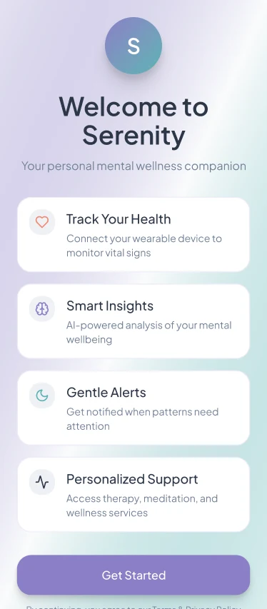 Mental Health App: Welcome to Serenity