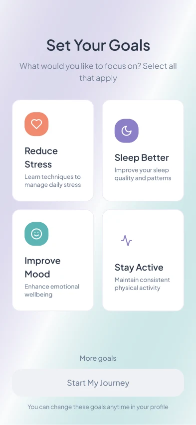Mental Health App: Set your goals