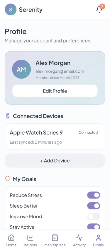 Mental Health App: Profile