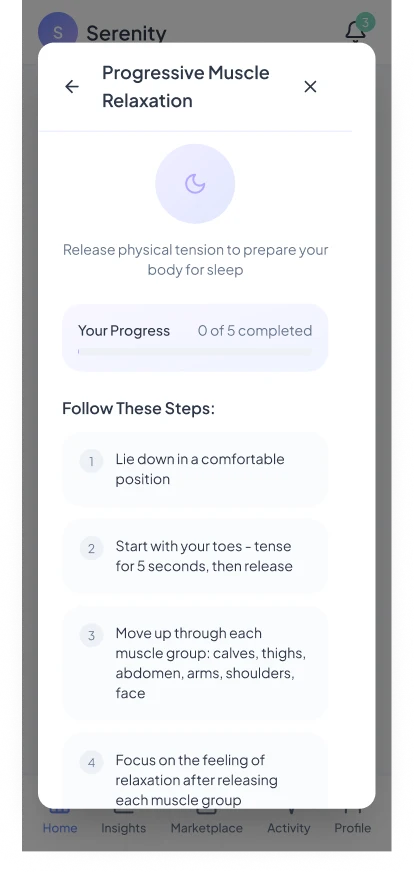 Mental Health App: Progressive muscle relaxation
