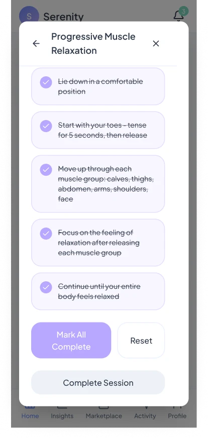 Mental Health App: Muscle relaxation: complete
