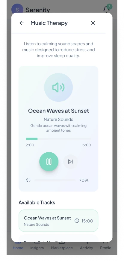 Mental Health App: Music therapy: playing