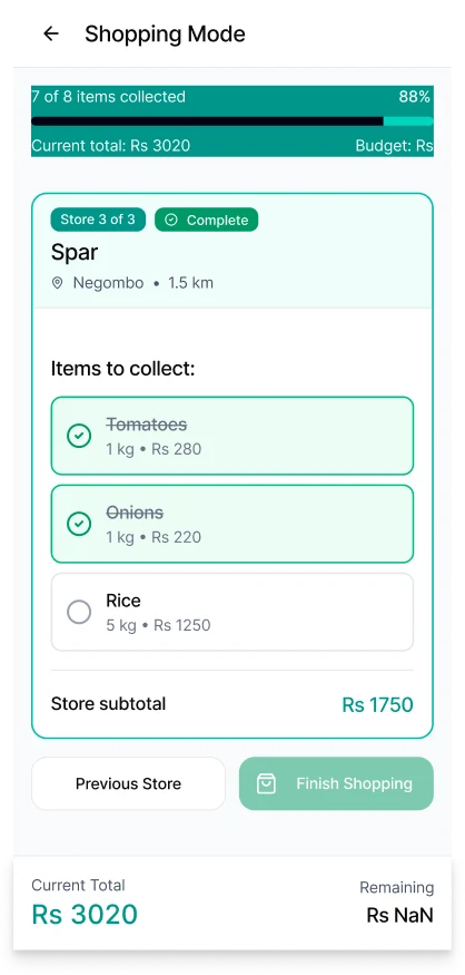 SmartCart: Continue with smart cart suggestion 4
